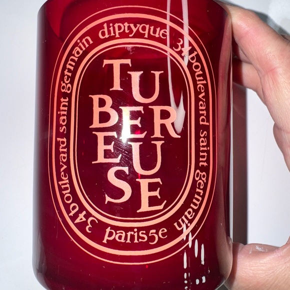 Diptyque Tubereuse EMPTY red candle  glass jar 300g MINT condition tuberose - Picture 1 of 3